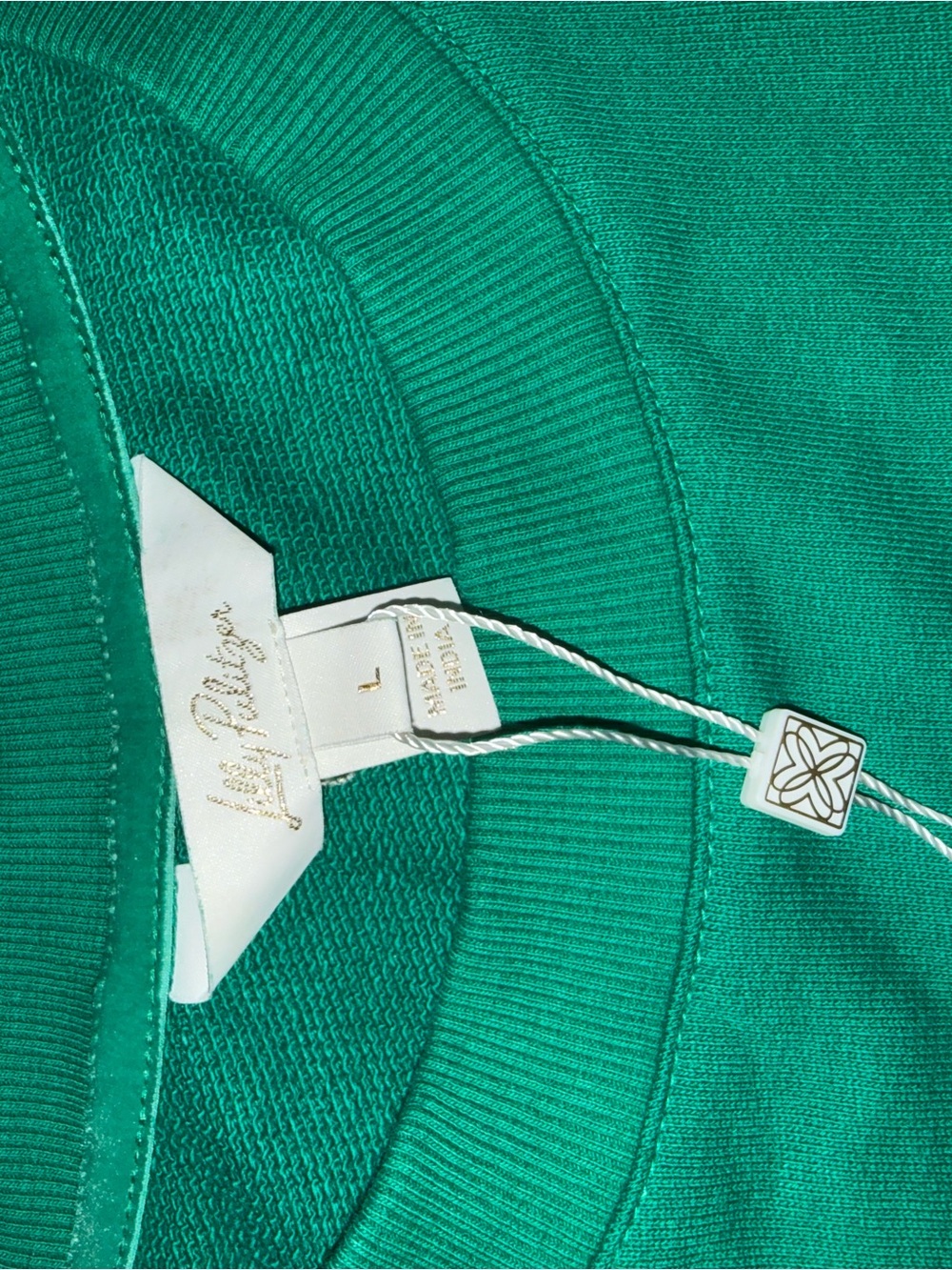 Lilly Pulitzer Emerald Green Sweatshirt with Embellished Bows - Picture 3 of 7